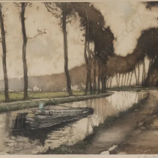 Indistinctly Signed - Dutch Canal Scene