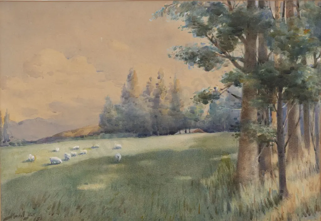 Mabel Hill (1872 - 1956) - Pastoral Landscape Image 1++