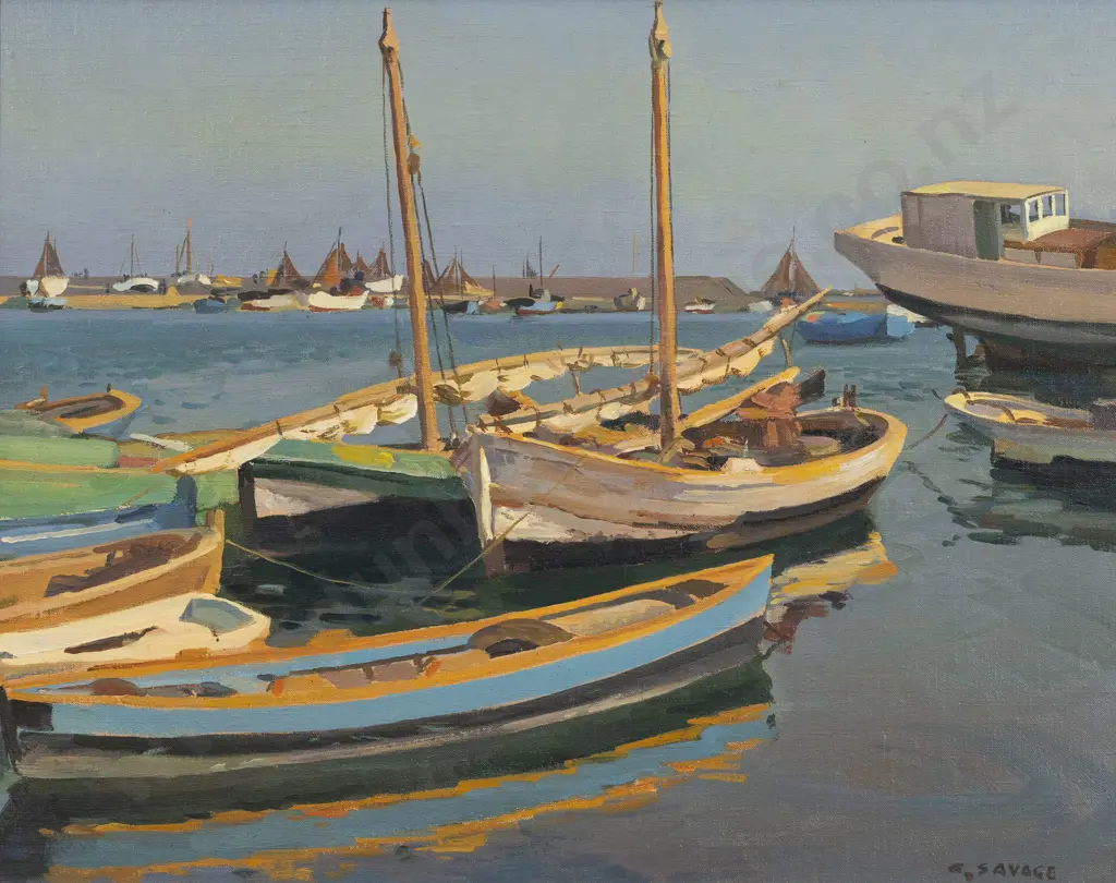 Cedric Savage (1901 - 1969) - Harbour Scene Image 1++