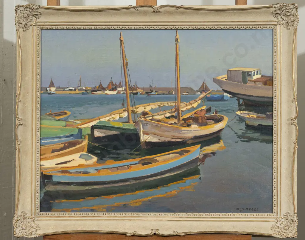 Cedric Savage (1901 - 1969) - Harbour Scene Image 1++