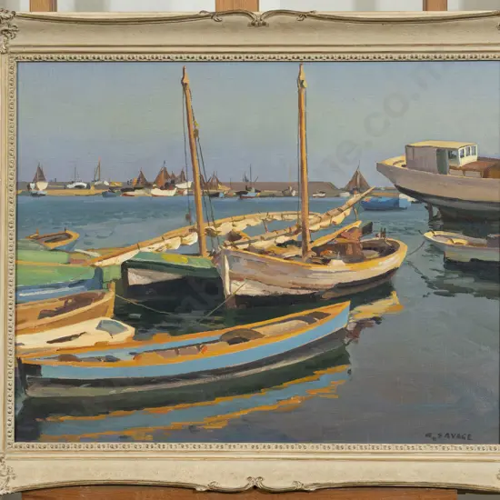 Cedric Savage (1901 - 1969) - Harbour Scene