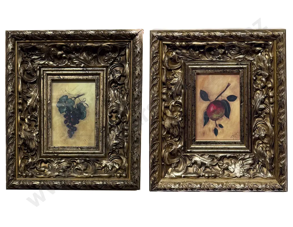 D Hobbs - Pair of Ornately Framed Botanical Studies Image 1++