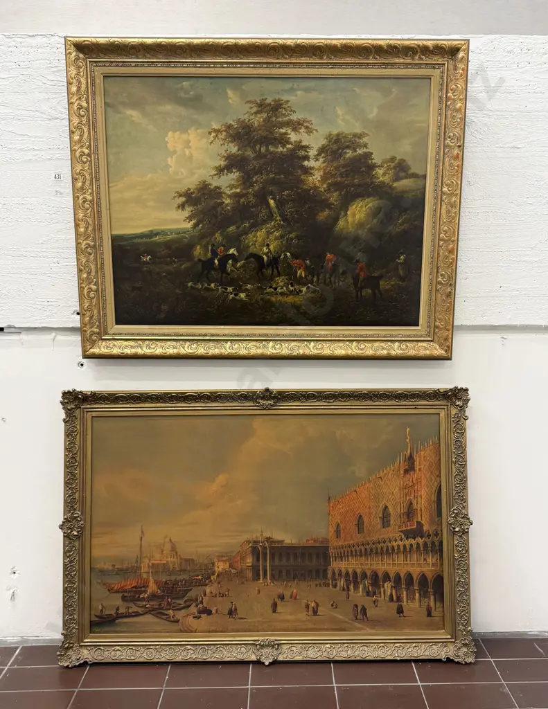 Canaletto Reproduction Print & George Moreland Reproduction Print Image 1++