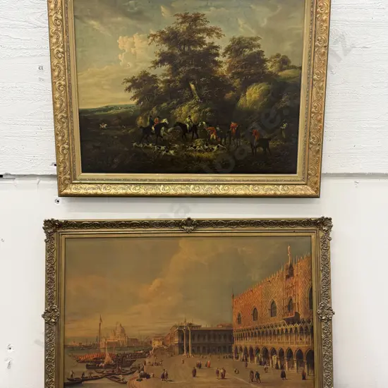 Canaletto Reproduction Print & George Moreland Reproduction Print