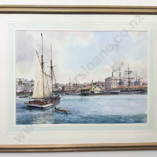 Roger Morris (1935 - 2023) - View of Freeman's Bay - Auckland from Railway Wharf