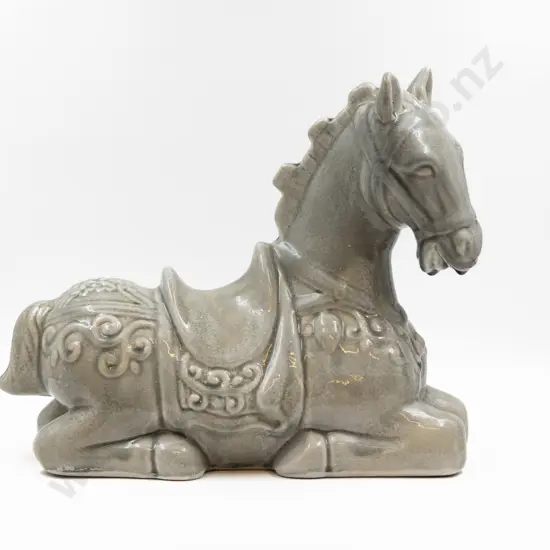 Ceramic Figure of a Recumbent Horse