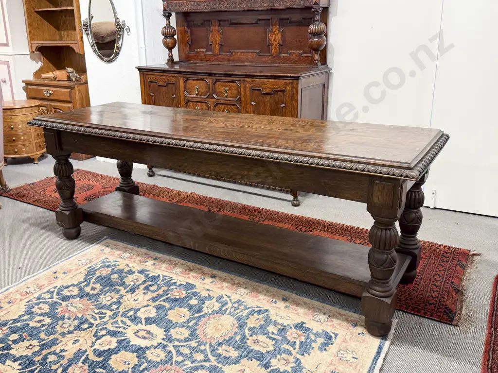 C17th Style Oak Refectory Table Image 1++