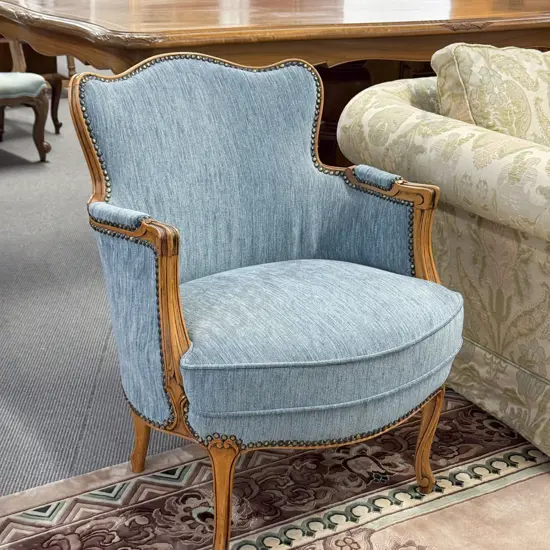 French Style Walnut Fauteuil