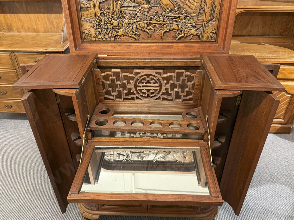 Chinese Teak Drinks Cabinet Image 1++