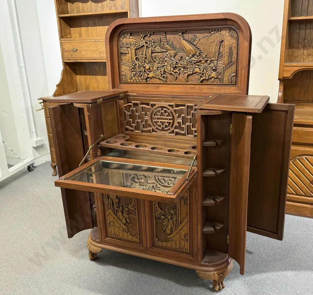 Chinese Teak Drinks Cabinet Image 1++