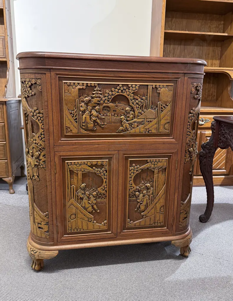 Chinese Teak Drinks Cabinet Image 1++