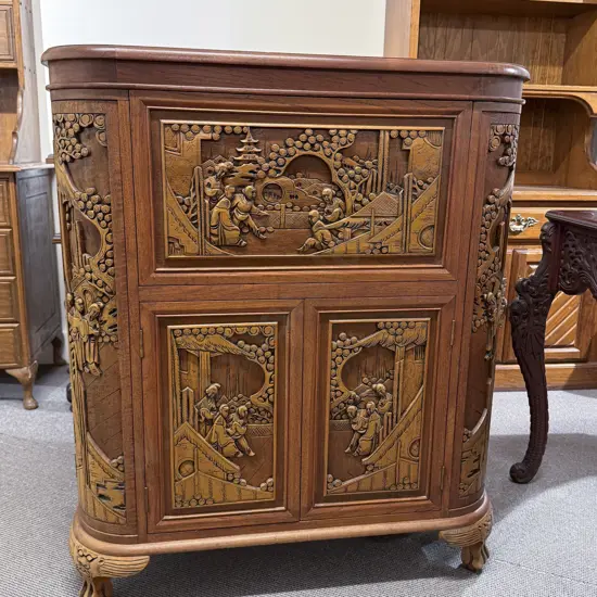 Chinese Teak Drinks Cabinet