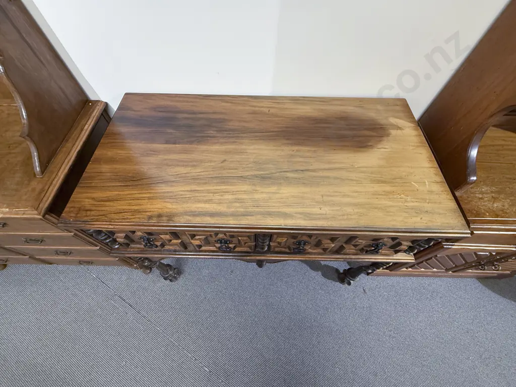 South African Two Drawer Side Table with Geometric Drawer Fronts Image 1++