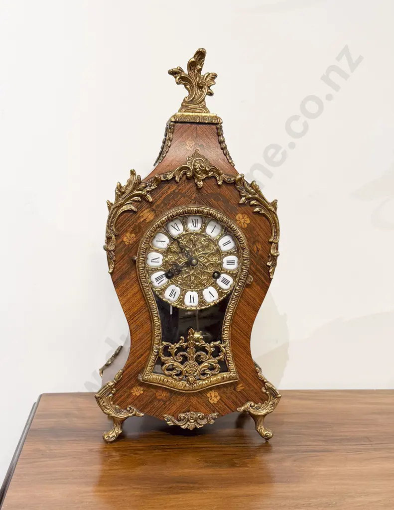 Reproduction Kingwood & Inlaid Mantel Clock Image 1++