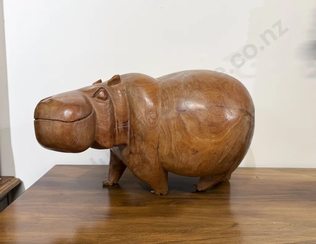 Wooden Hippo Ornament Image 1++