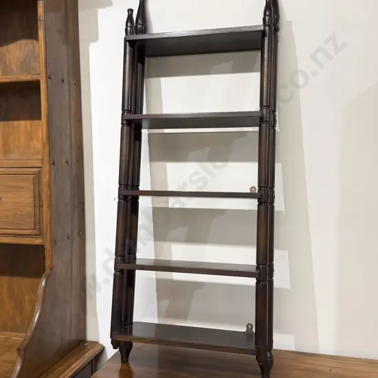 Slender Mahogany Five Tier Wall Shelf