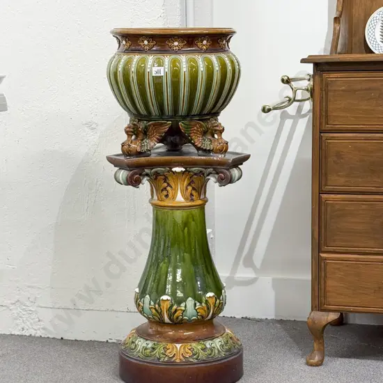 Doulton Lambeth Jardiniere and Pedestal