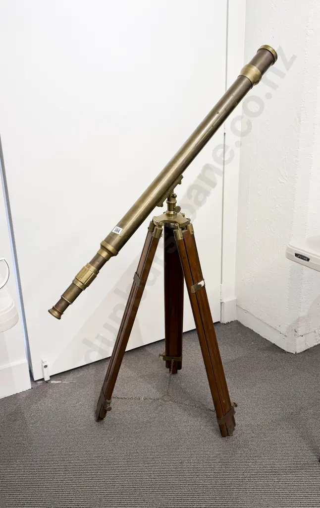 Brass Telescope with Telescopic Wooden Tripod Image 1++
