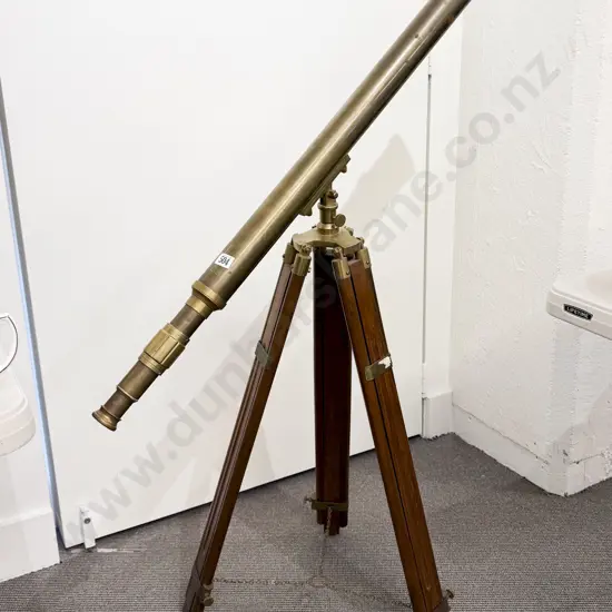 Brass Telescope with Telescopic Wooden Tripod