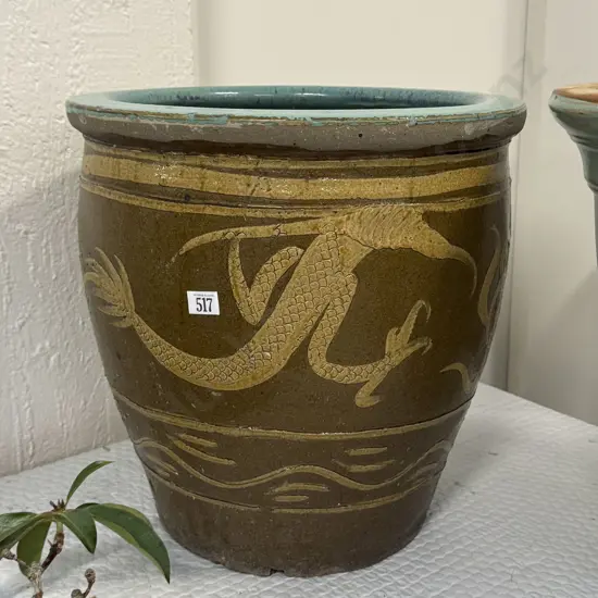 Modern Chinese Dragon Decorated Planter