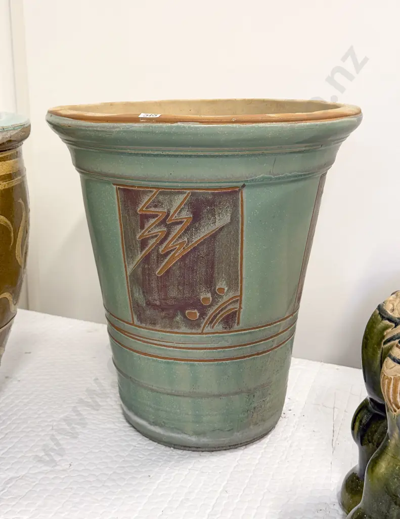 Modern Turquoise Glazed Planter Image 1++