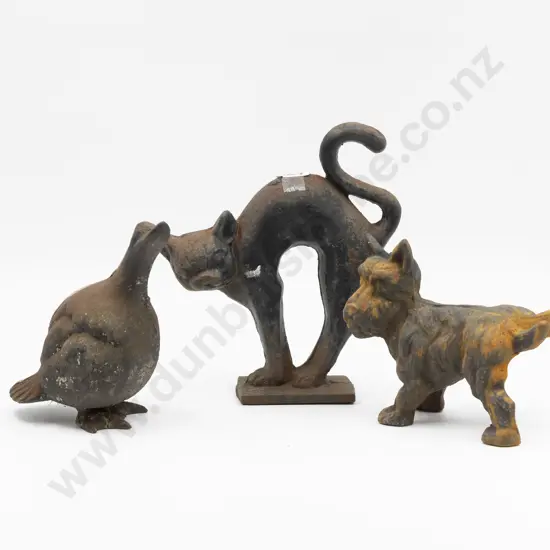 Cast Metal Dog Cat & Bird Garden Ornaments