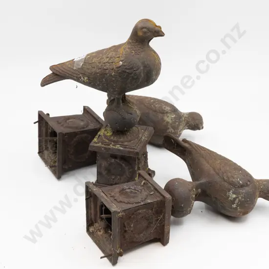 Set Three Pigeon Garden Ornaments
