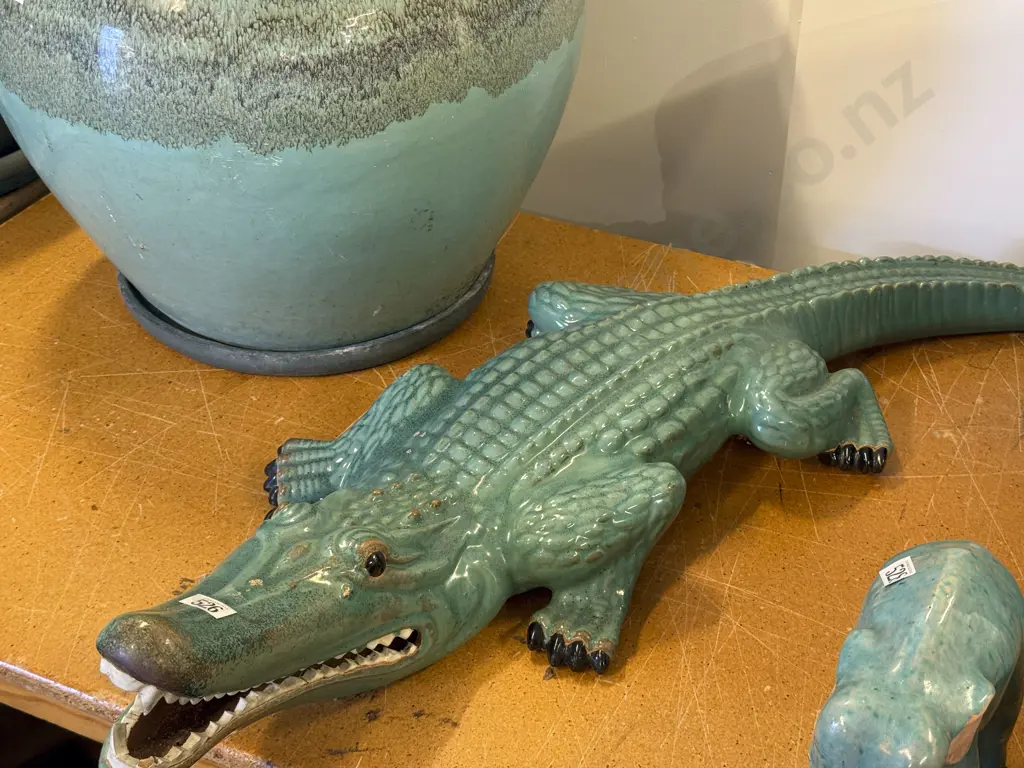 Large Glazed Crocodile Ornament Image 1++