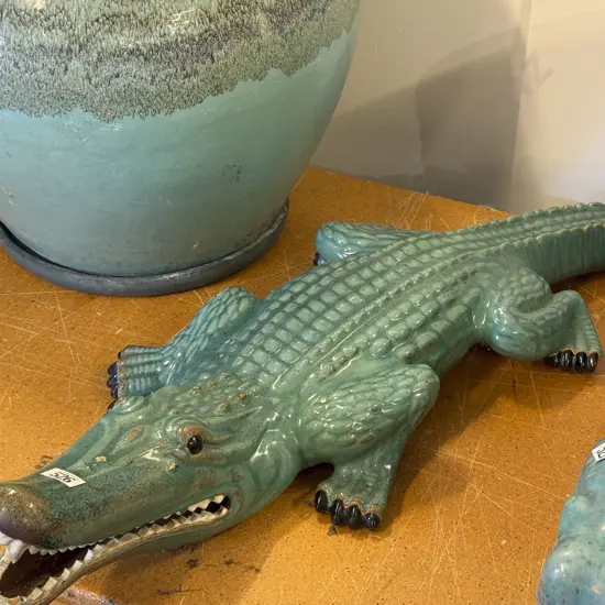 Large Glazed Crocodile Ornament