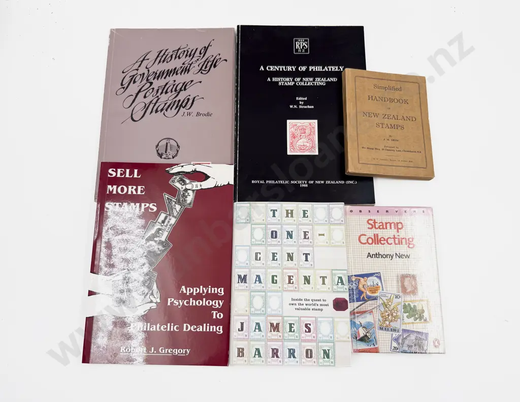 Six Volumes Relating to Philately Image 1++
