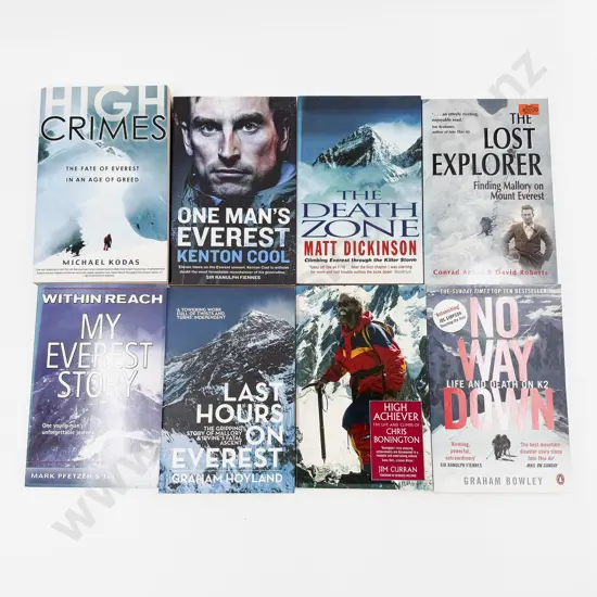 Eight Assorted Volumes Relating to Everest & Mountaineering