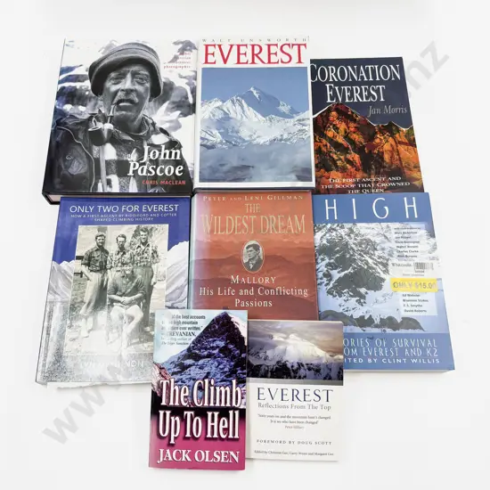 Eight Assorted Volumes Relating to Everest & Mountaineering