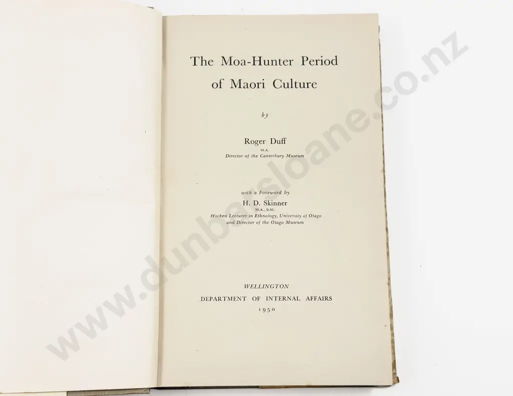 Roger Duff - The Moa Hunter Period of Maori Culture Image 1++