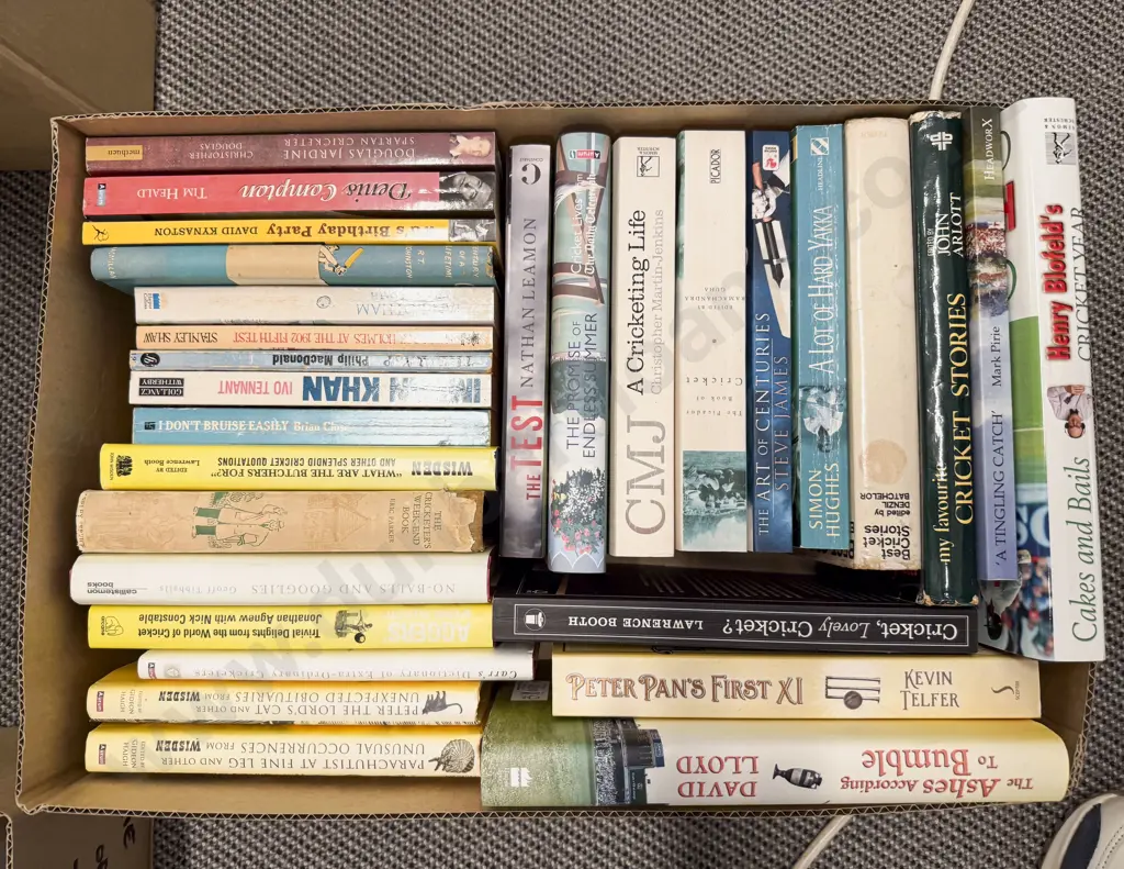 Box of Assorted books - Cricket Interest Image 1++