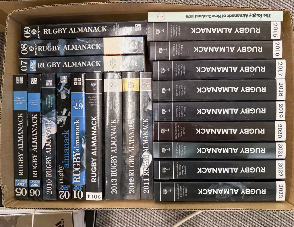 Box of Assorted Rugby Almanacs Image 1++
