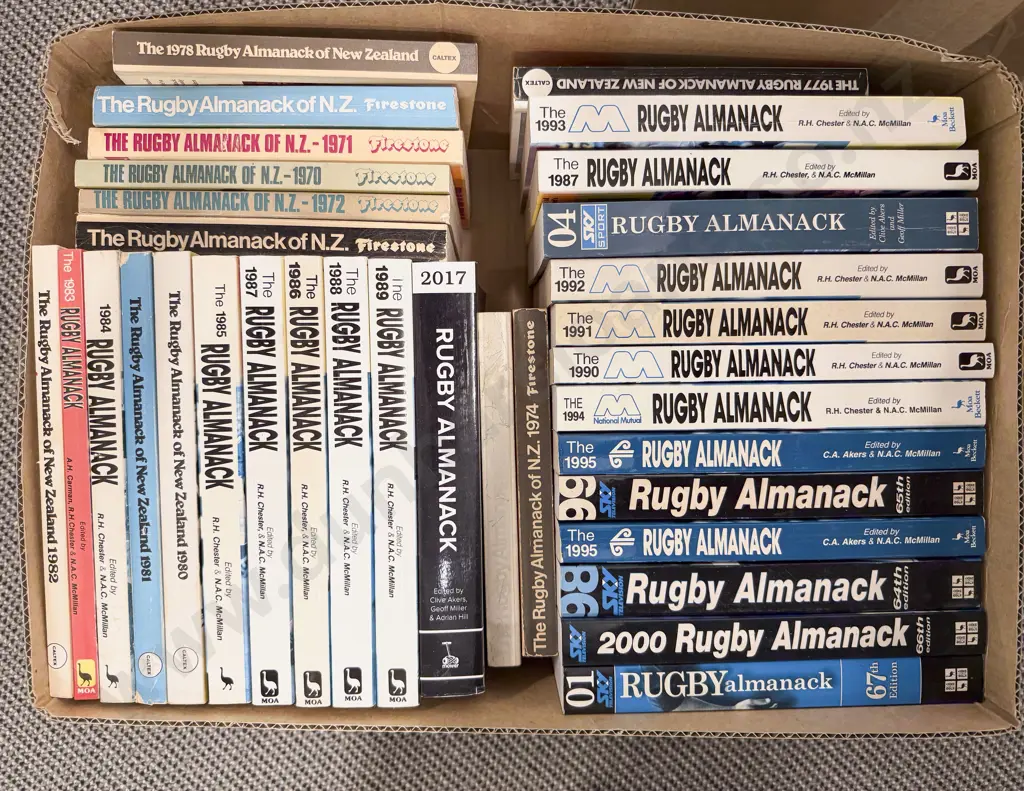 Box of Assorted Rugby Almanacs Image 1++