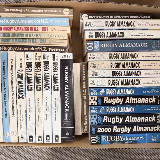Box of Assorted Rugby Almanacs