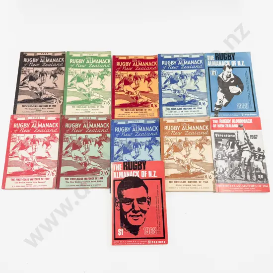 Eleven Editions of The Rugby Almanac Mostly 1960's