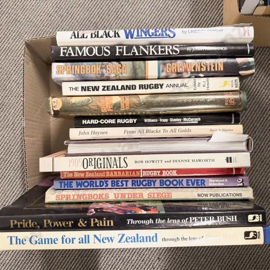 Box Assorted Books - Rugby Interest