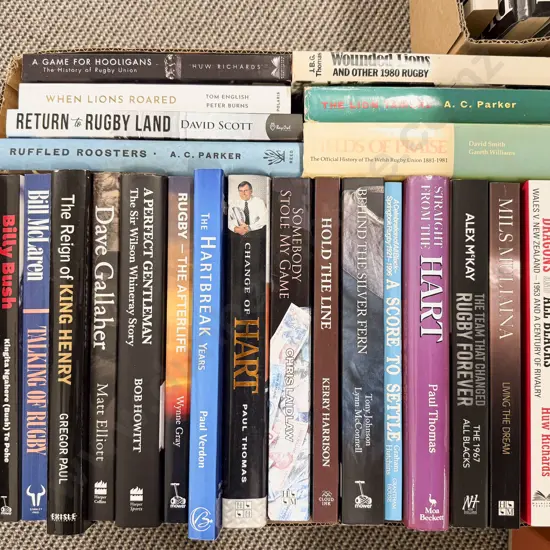 Box Assorted Books - Rugby Interest