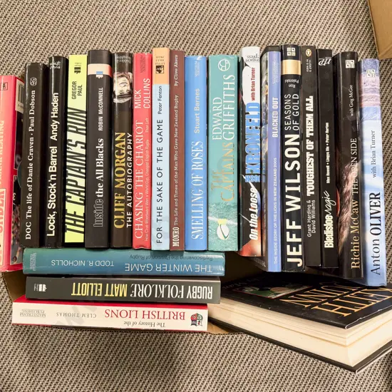 Box Assorted Books - Rugby Interest