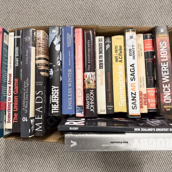 Box Assorted Books - Rugby Interest