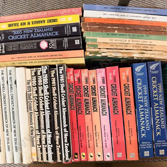 Box of Assorted Cricket Almanacs