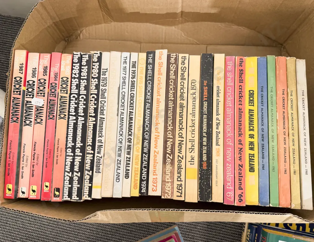 Box of Assorted Cricket Almanacs Image 1++