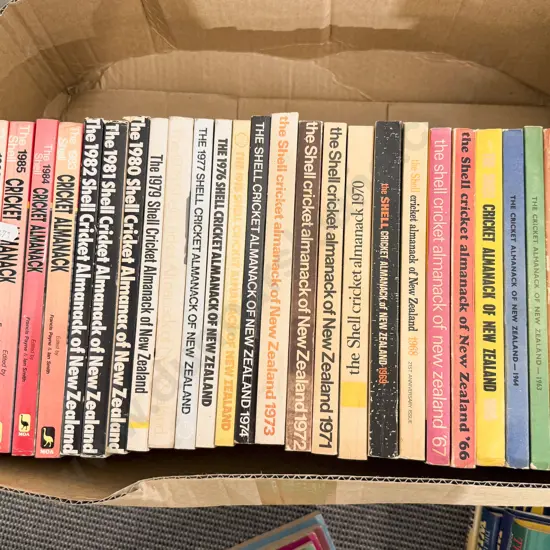 Box of Assorted Cricket Almanacs