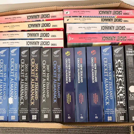 Box of Assorted Cricket Almanacs