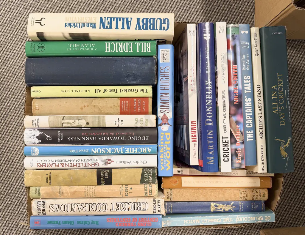 Box of Assorted Books - Cricket Interest Image 1++