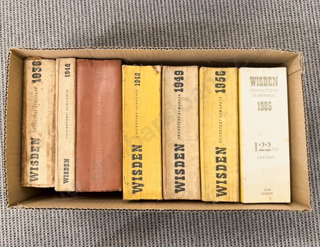 Box of Assorted Wisden Cricket Almanacs Image 1++