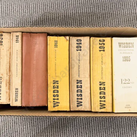 Box of Assorted Wisden Cricket Almanacs