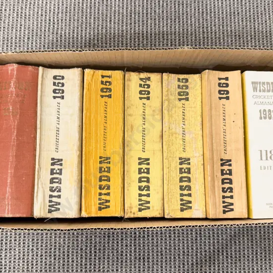 Box of Assorted Wisden Cricket Almanacs